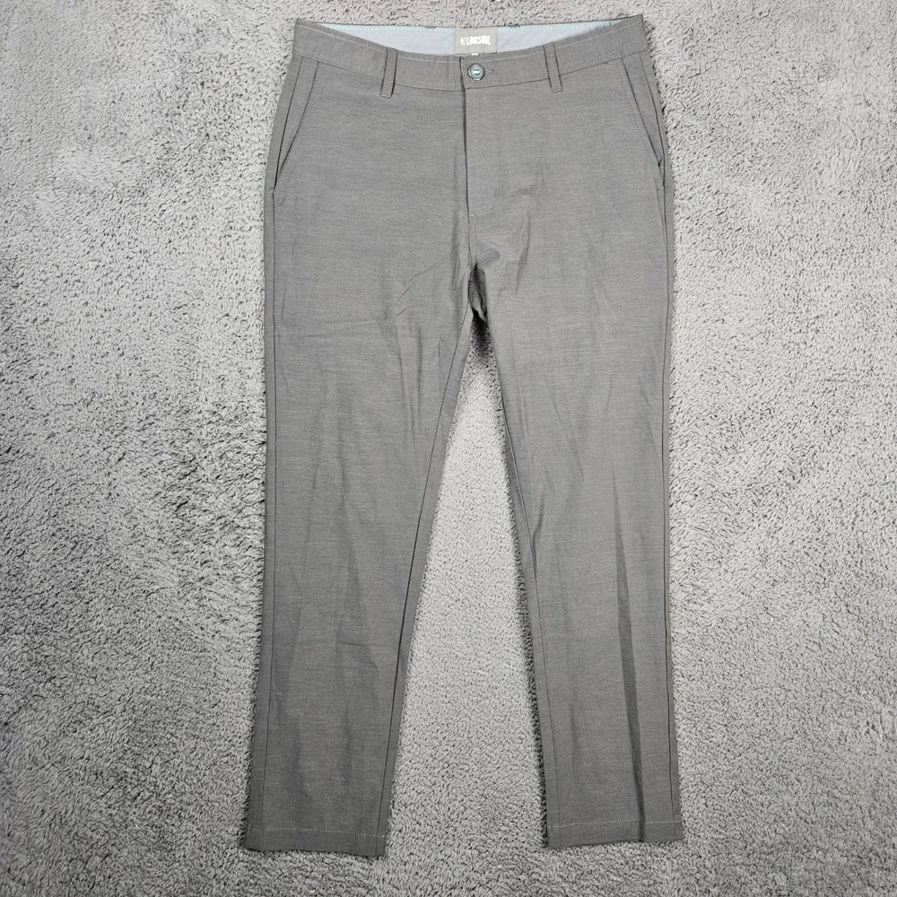 Linksoul Mens Grey Boardwalker Golf Pants LS6163-S Stretch Flat Front Size 33x30